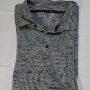 Xersion Men's Textured Gray & Black Polo Shirt Sz 4X